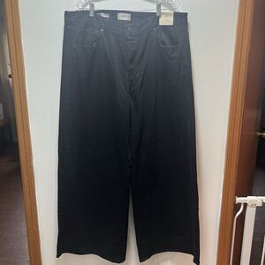 Universal‎ Thread Jeans Womens Size 17 Black Denim Mid Rise Super Wide Leg NEW